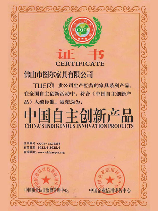 中国自主创新产品证书