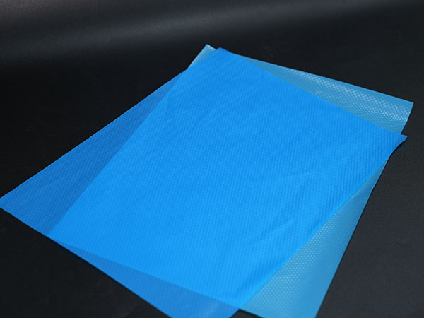 PE embossed mesh film using skills