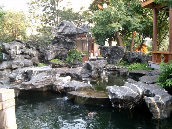 公园鱼池假山工程