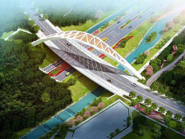 深圳国际生物谷葵坝路景观跨线桥