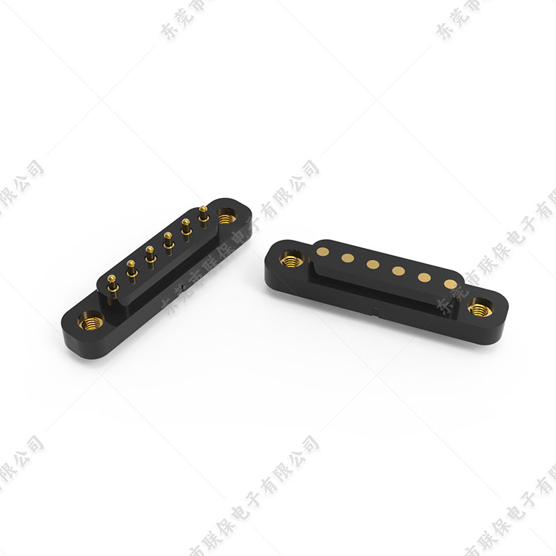 6PIN 焊线弹簧针连接器