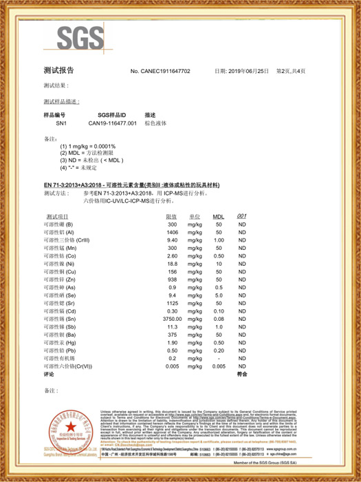 木蜡油19大重金属中文检测报告