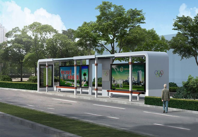 海南海口公交候车亭制...