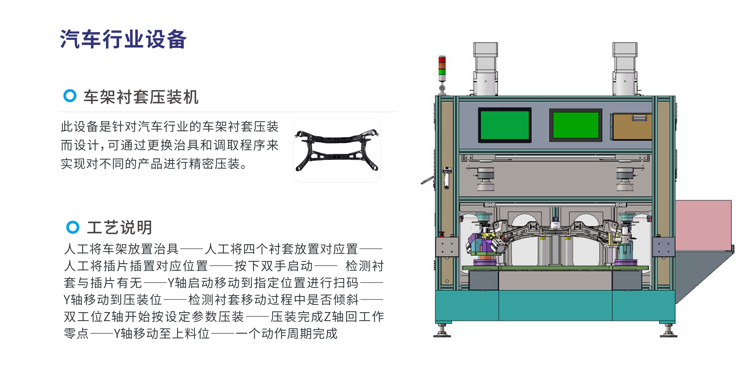 汽车车架衬套压装机，伺服压装机