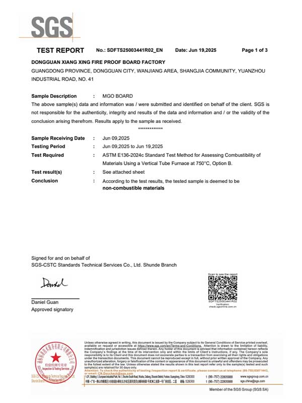 JINTEMEI-MgO-Board-ASTM-E136
