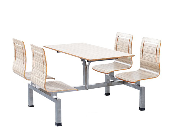 学校食堂餐桌椅4连体
