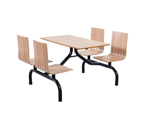 学生4人座连体餐桌椅