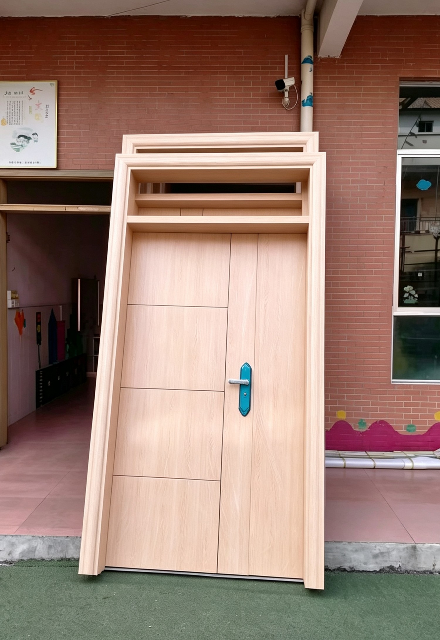 东莞寮步立星幼儿园 350 套教室门项目交付｜庄仕美日门业幼儿园专用门案例