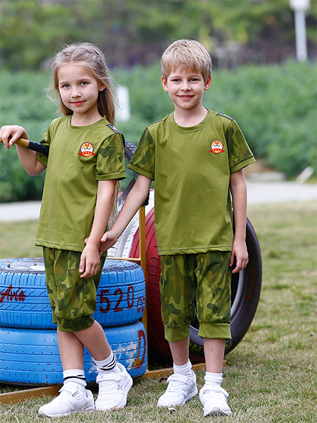 夏季运动迷彩校服