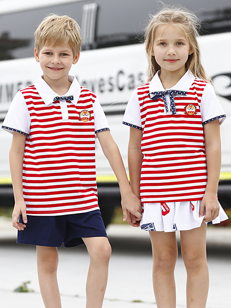 夏季纯棉条纹园服